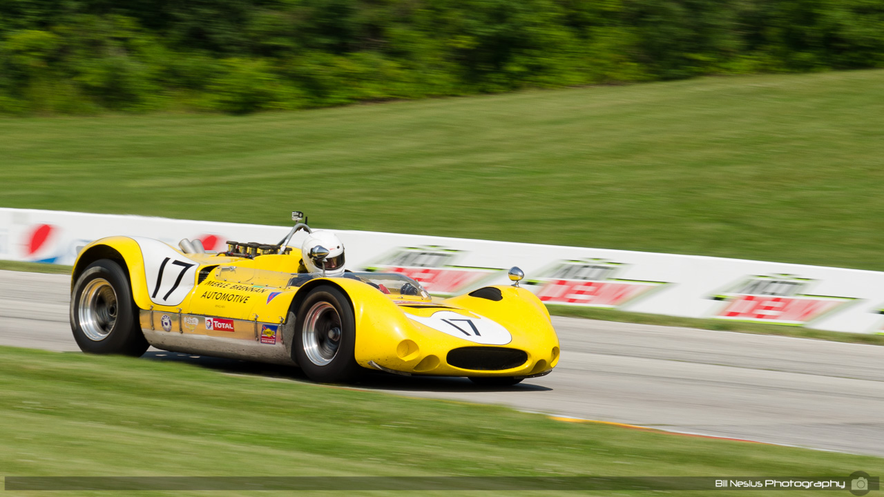 1965 Genie Mk 10B #17 driven by A.C. D'Augustine. Road America, Elkhart Lake, WI. Turn 7 / DSC_1656