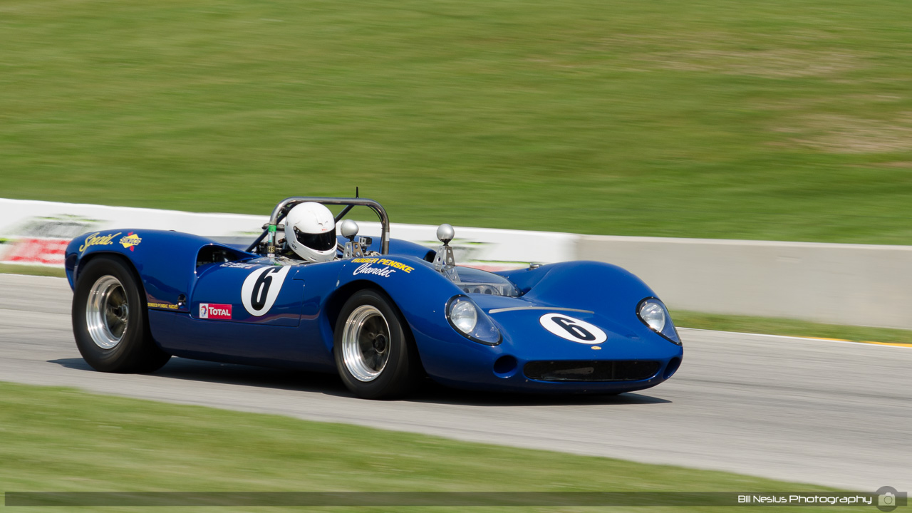 1966 Lola T70 Mk II #6 driven by Daniel Cowdrey. Road America, Elkhart Lake, WI. Turn 7 / DSC_1687