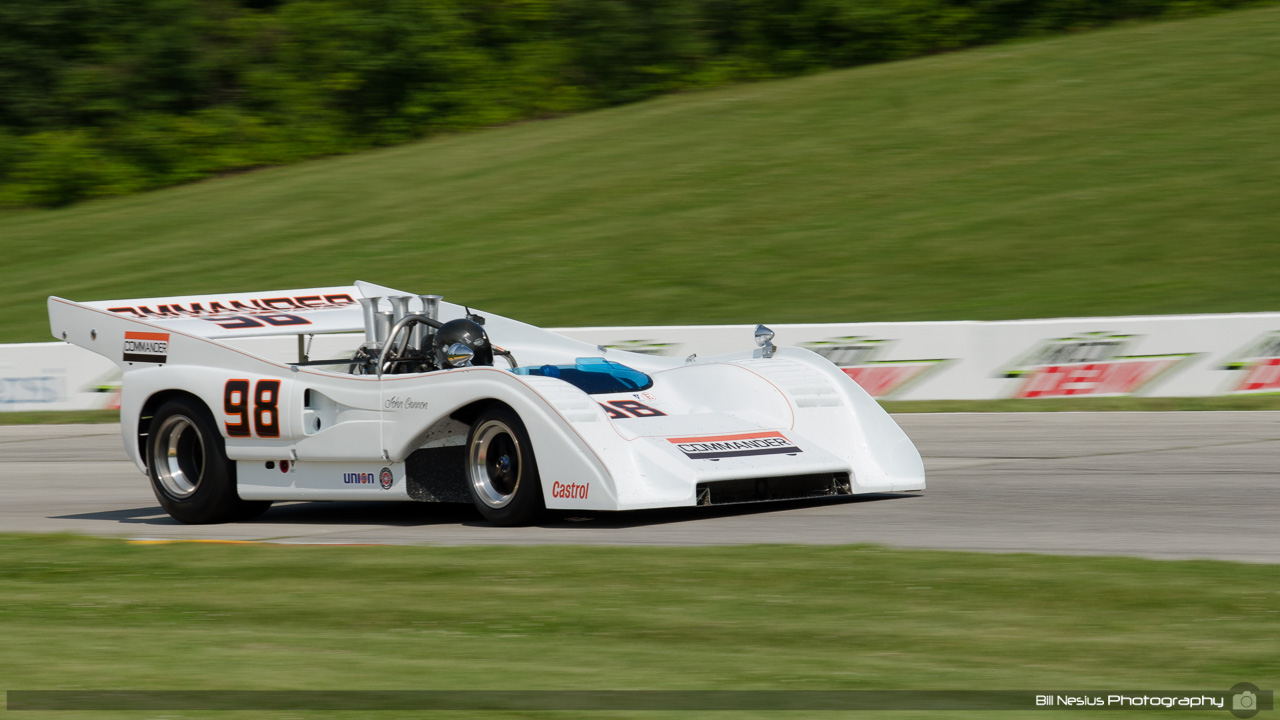 1972 McLaren M8F #98 driven by Emmett Murphy at Road America, Elkhart Lake, WI. Turn 7 / DSC_1713