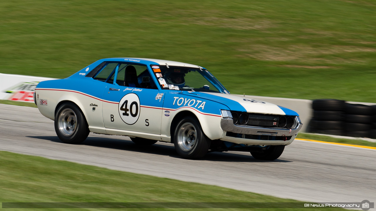 1972 Toyata Celica #40 driven by Lisa Weinberger. Road America, Elkhart Lake, WI Turn 7 / DSC_1736