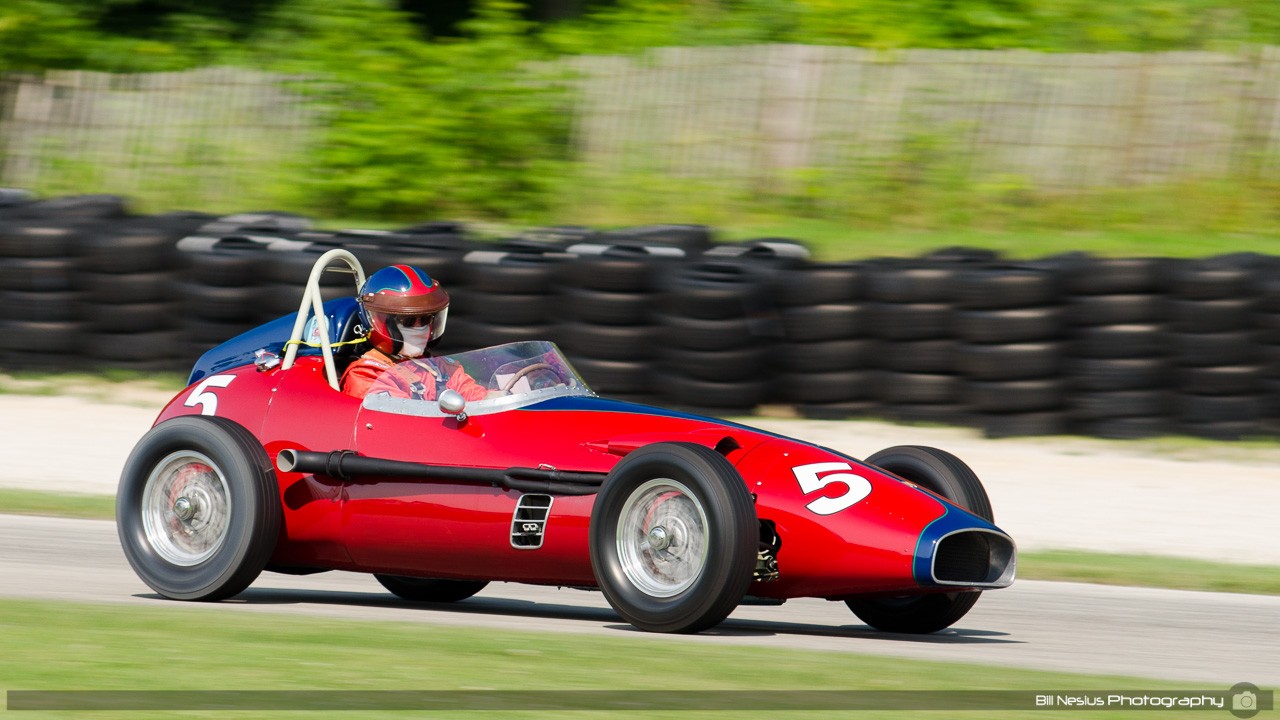 1959 Bandini F/J #5 driven by Hugh Ruthven. Road America, Elkhart Lake, WI. Turn 9 / DSC_2078