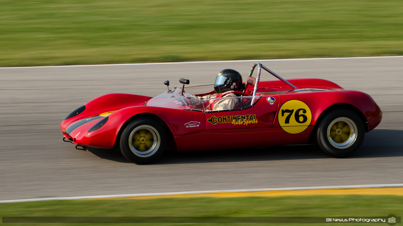1965 Lotus 23c #76 driven by John Weinberger. Road America, Elkhart Lake, WI. Turn 13 / DSC_9286