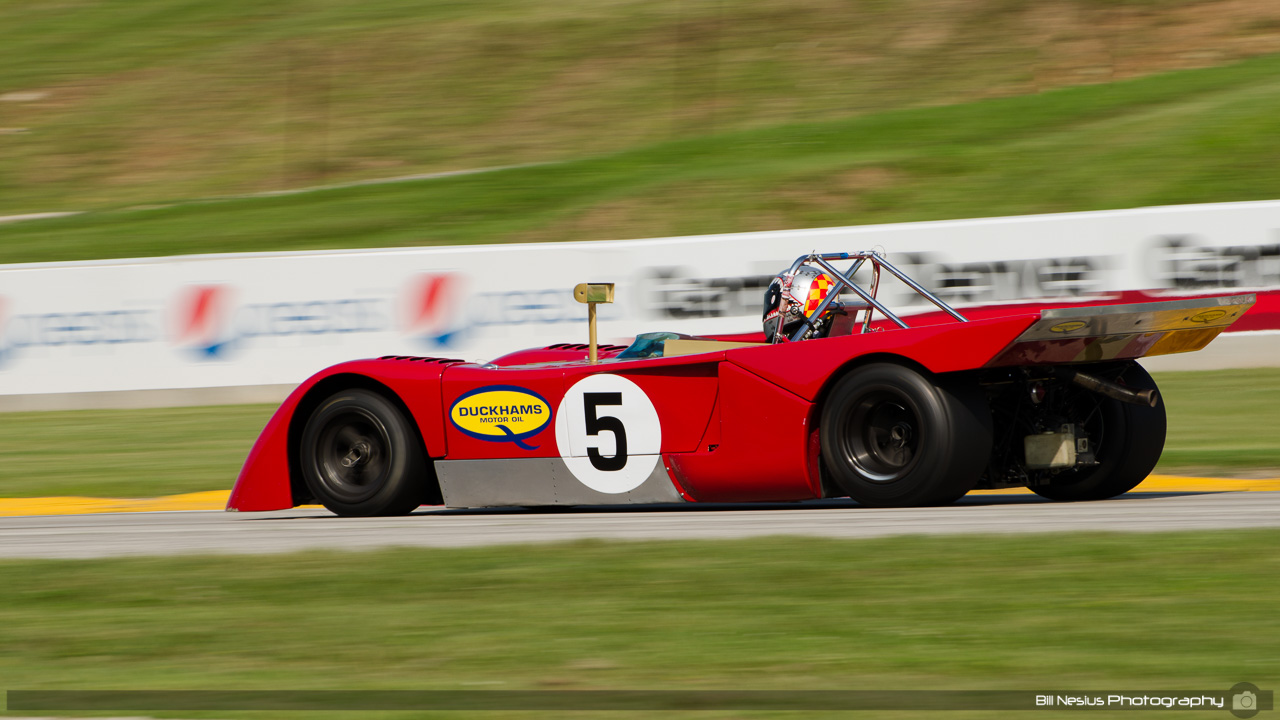 1971 Chevron B19 #5 driven by Alexander MacAllister at Road America, Elkhart Lake, WI. Turn 7 / DSC_9540