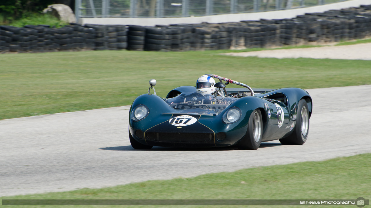 1966 Lola T70 MkII # 57 driven by Lilo Zicron. Road America, Elkhart Lake, WI. Turn 6-7 / DSC_9931