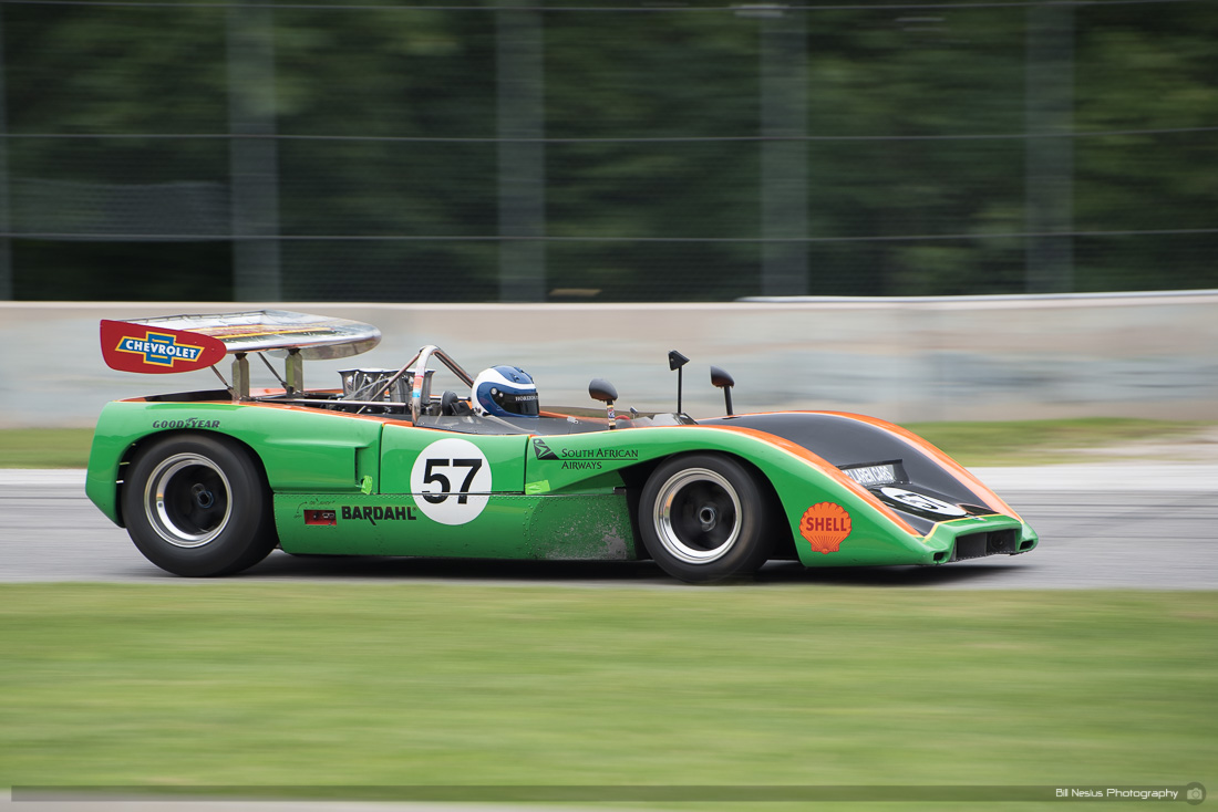 1970 McLaren M8c #57 in turn 1 ~ DSC_5307