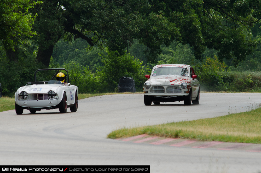 DSC_6415 / Triumph and Volvo entering turn 4, Blackhawk Farms Raceway