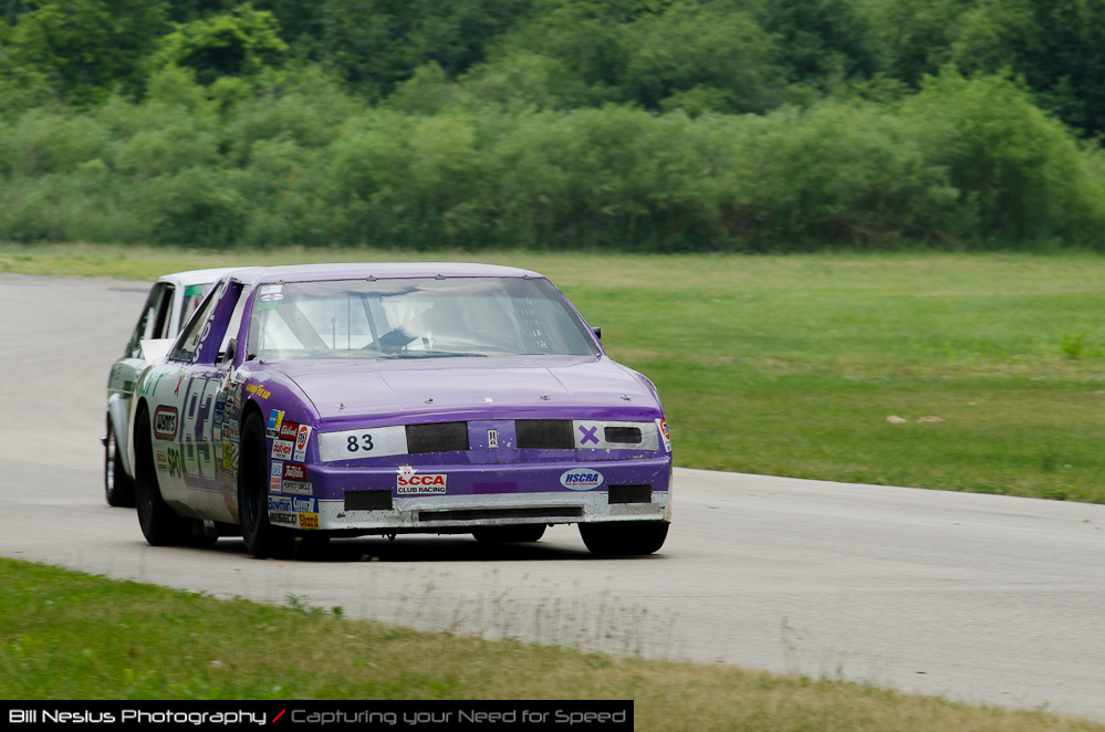 DSC_6881 / 1987 Oldsmobile Delta 88 Car 83, driven  by Richard Sharer in turn 2-3. Blackhawk Farms Raceway.