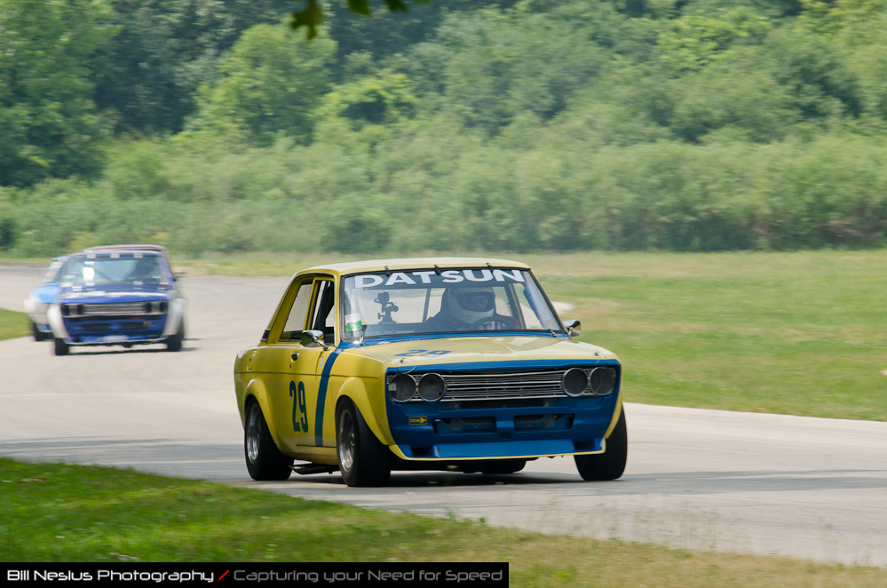DSC_7037 / 1969 Datsun 510 driven by David Denison in turn 2-3. Blackhawk Farms Raceway