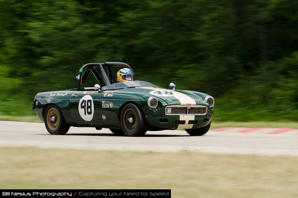 DSC_7243 / 1964 MG B driven by David Teicher in turn 3. Blackhawk Farms Raceway