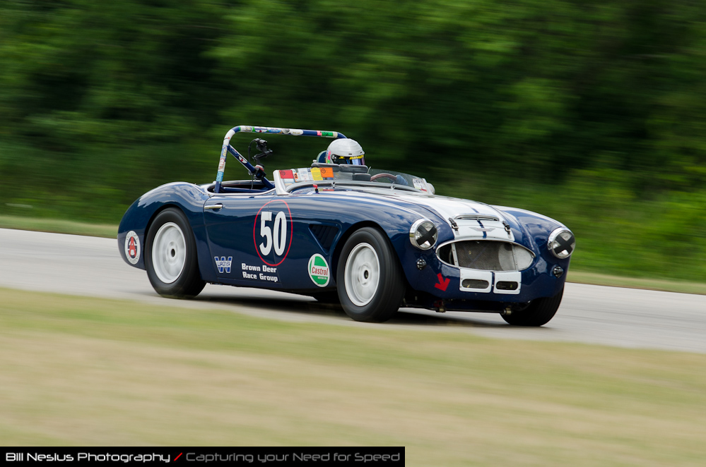 DSC_7335 / 1960 Austin Healey 3000 driven by Robert Wagner in turn 3. Blackhawk Farms Raceway