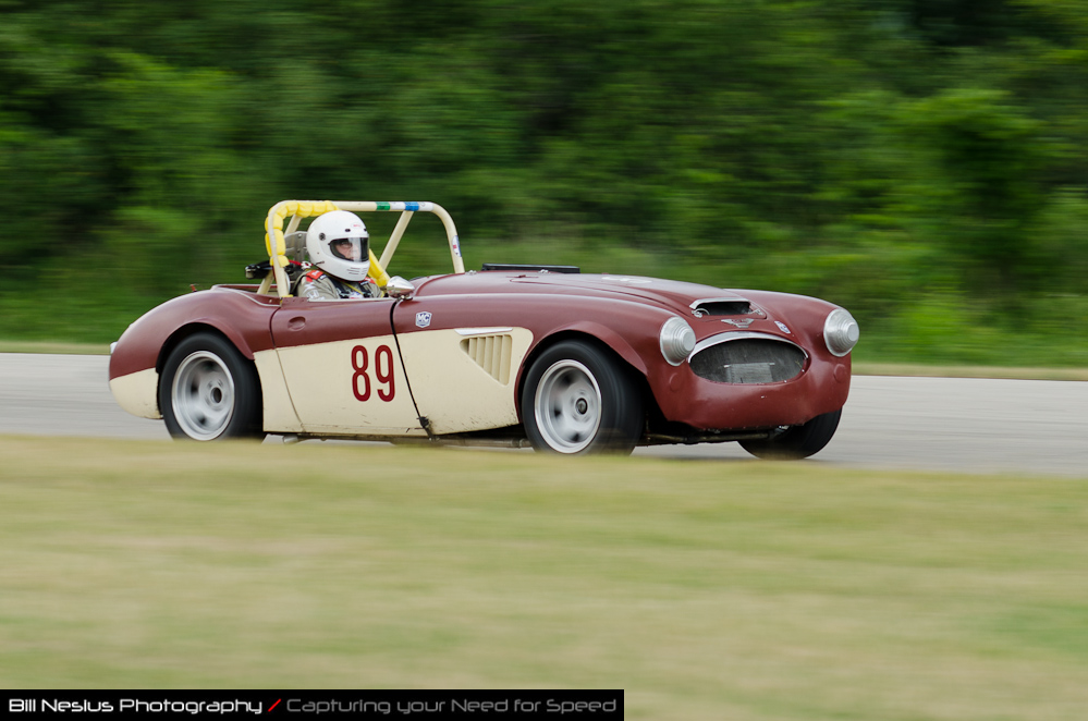 DSC_7372 / 1966 Austin Healey 3000 driven by Jack Meilahn in turn 3. Blackhawk Farms Raceway