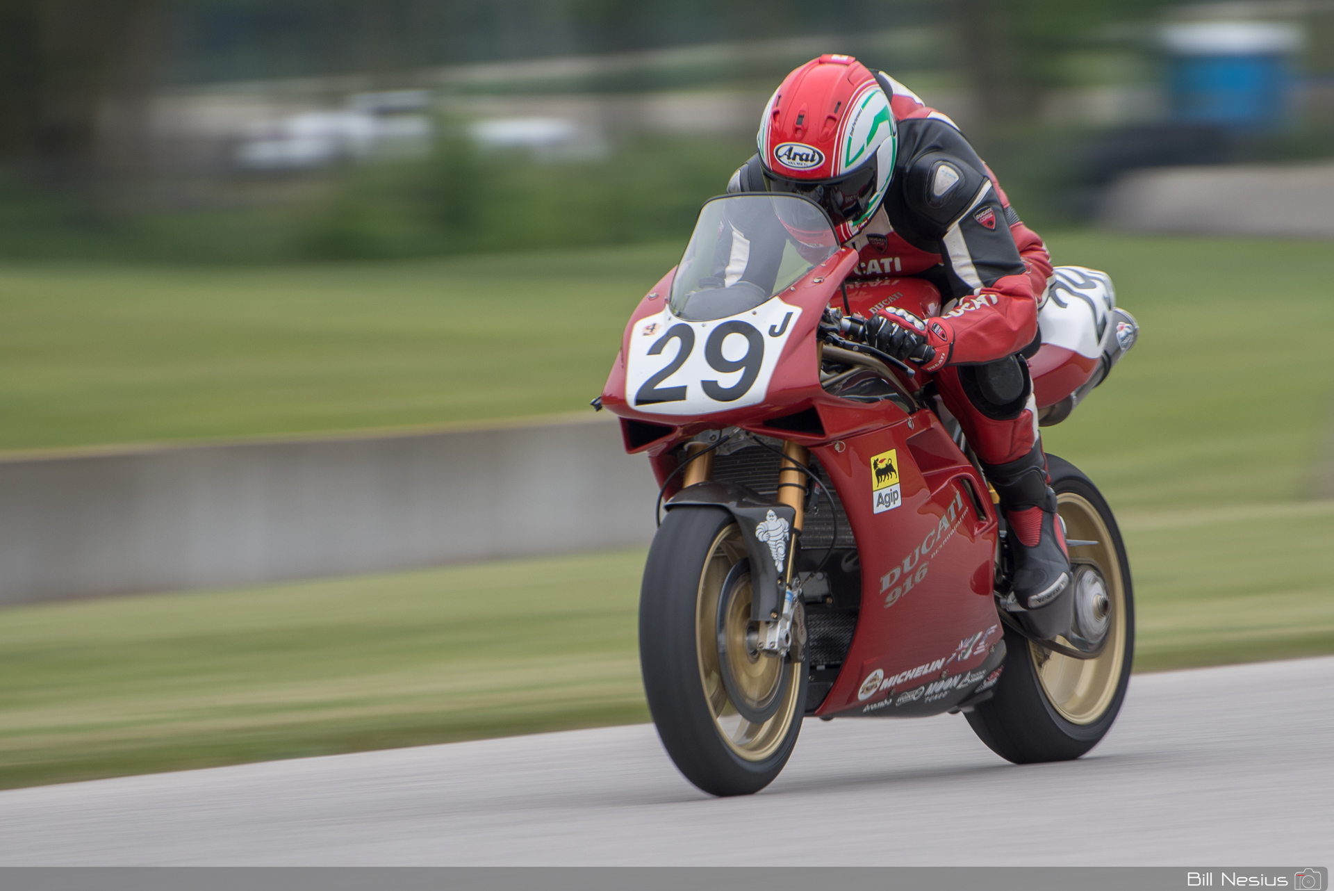 Ducati 916 on the back straight at Road America