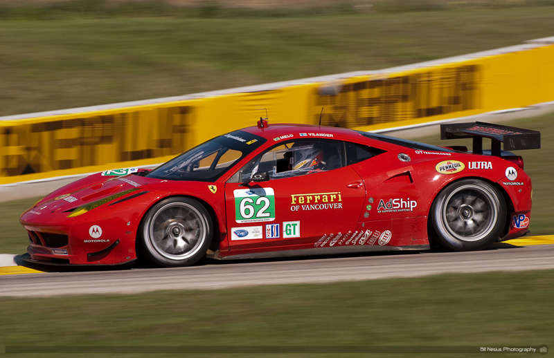 Risi Competizione Ferrari F458 Italia, Car No 62 in turn 7, Road America, Elkhart Lake WI