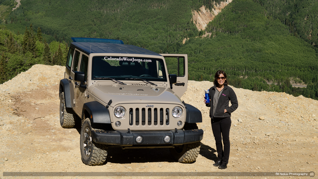 Sutaya with rental Jeep in Corkscrew Gulch / DSC_2172