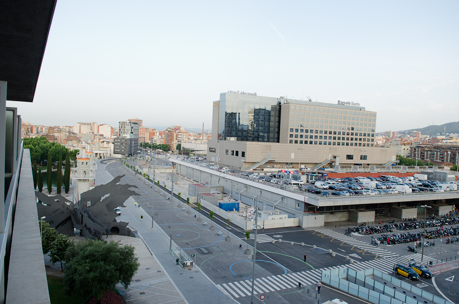 View from our room at Expo Hotel Barcelona of Parc del’Espanya Industrial  / DSC_6577